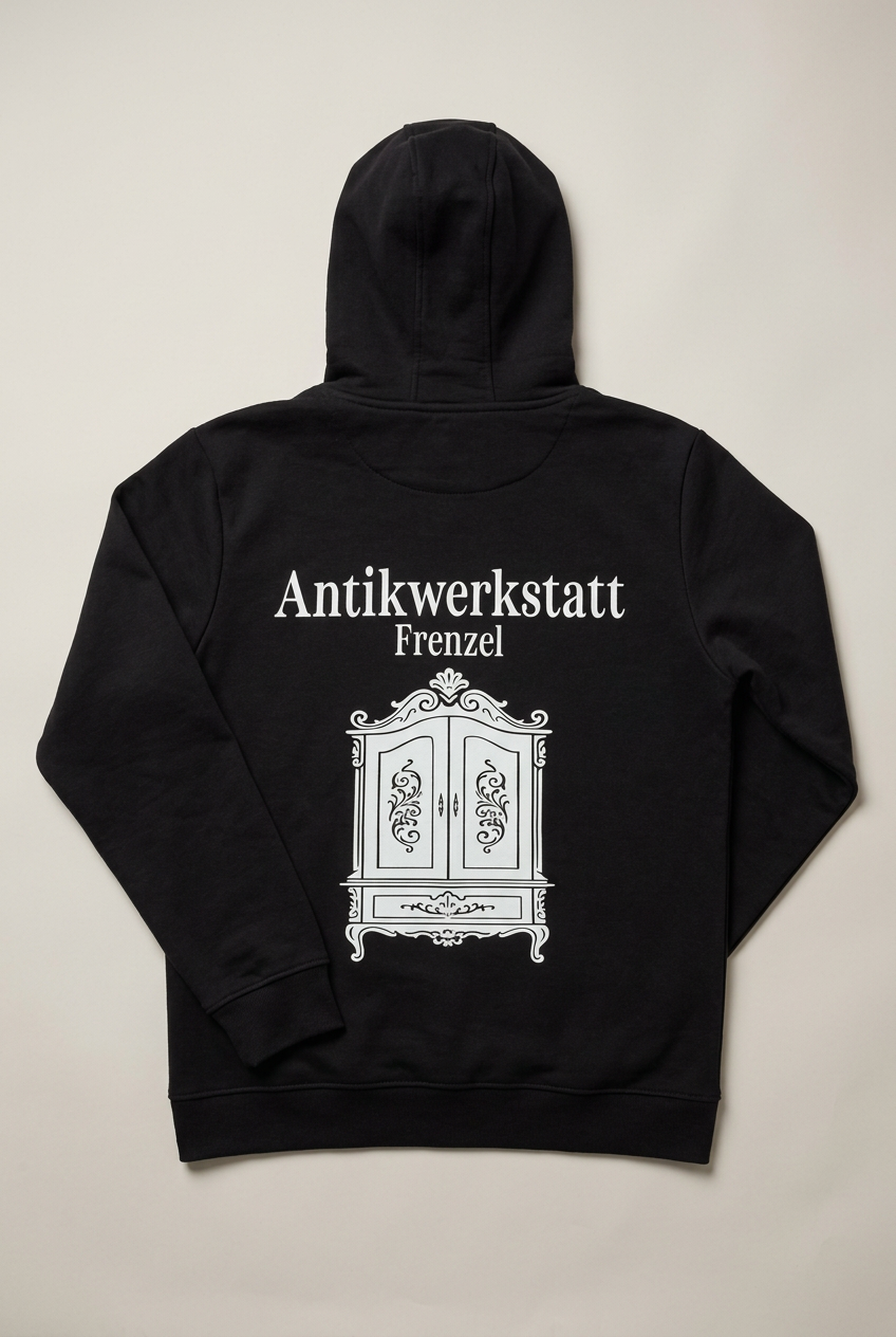 Überarbeitetes Foto des Hoodies für Antikwerkstatt Frenzel