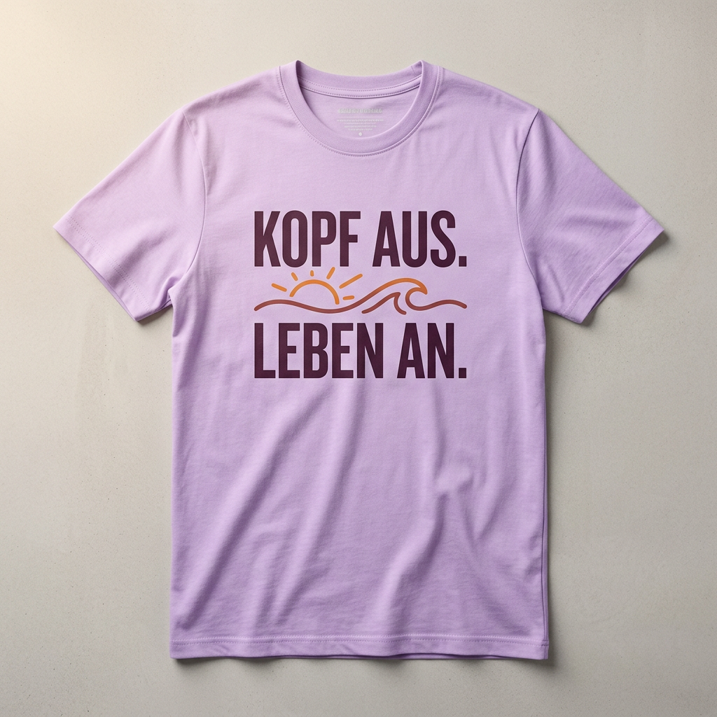 Lavendelfarbenes T-Shirt mit Spruch