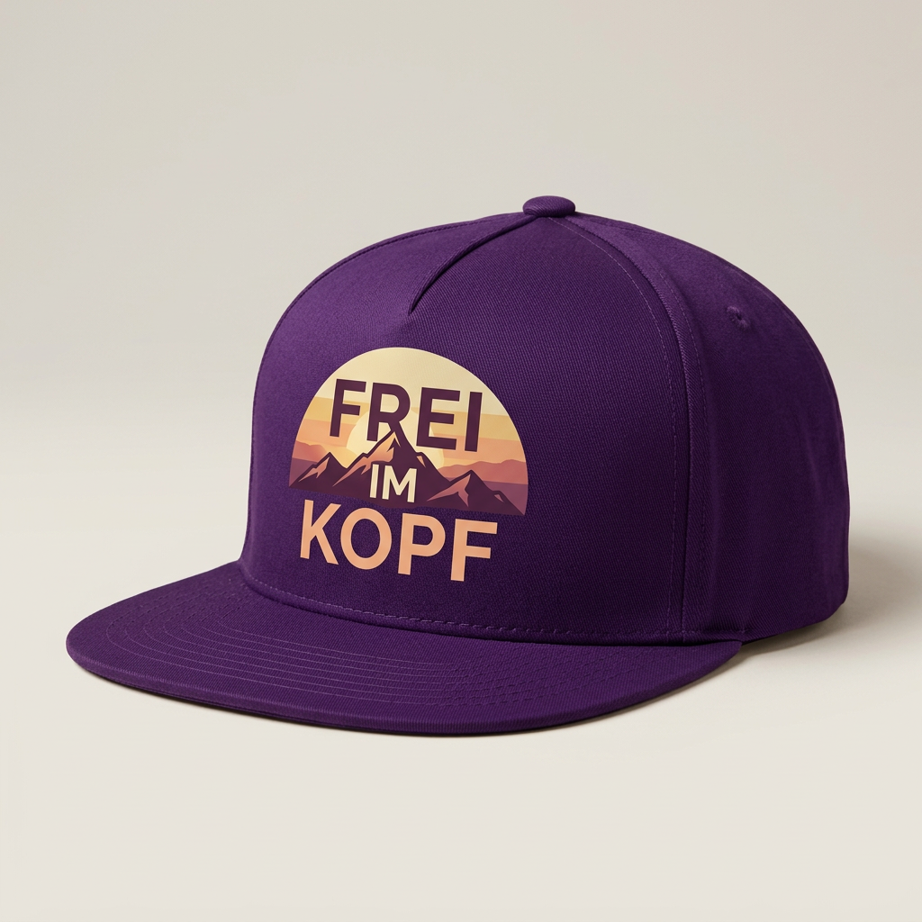 Lila Snapback mit Sonnenuntergang