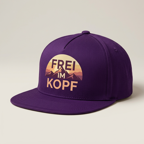 Lila Snapback mit Sonnenuntergang